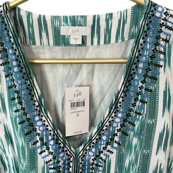 J. Jill Sleeveless Midi – Soft Teal Cotton Dress, Size Small, NWT - Picture 3 of 8